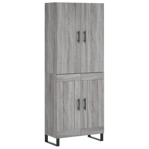 vidaXL Buffet haut Sonoma gris 69 5x34x180 cm Bois d'ingénierie