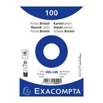 Paquet 100 Fiches Sous Film - Bristol Uni Non Perforé - 105x148mm - Blanc - X 20 - Exacompta