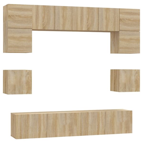 vidaXL Ensemble de meubles TV 8 Pièces Chêne sonoma Bois d'ingénierie