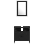 vidaXL Ensemble de mobilier de salle de bain 4 Pièces Chêne noir