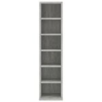 vidaXL Armoire à CD Gris béton 21x20x88 cm Bois d'ingénierie