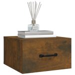 vidaXL Table de chevet murale Chêne fumé 35x35x20 cm