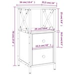 vidaXL Table de chevet noir 34x35 5x70 cm bois d’ingénierie
