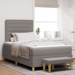 vidaXL Lit à sommier tapissier avec matelas et banc taupe 120x200 cm en tissu