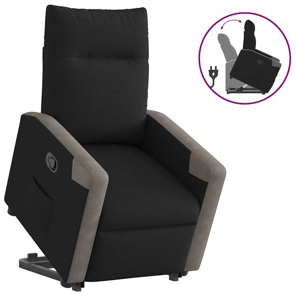 vidaXL Fauteuil inclinable noir tissu