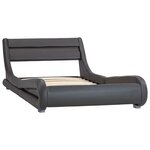 vidaXL Cadre de lit avec LED sans matelas Gris Similicuir 100x200 cm