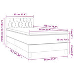 vidaXL Sommier à lattes de lit avec matelas et LED Gris clair 90x200cm