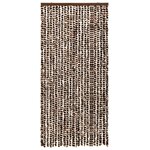 vidaXL Moustiquaire Marron et blanc 100x220 cm Chenille