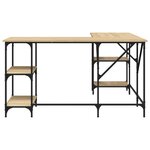 Bureau table poste de travail meuble d'ordinateur informatique étude chêne sonoma 139 x 139 x 75 cm bois d'ingénierie brun 02_0023642