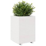 vidaXL Jardinière blanc 50x50x72 5 cm bois de pin massif