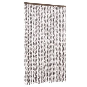 vidaXL Rideau anti-mouches taupe et blanc 118x220 cm chenille