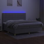 vidaXL Sommier à lattes de lit matelas et LED Gris clair 200x200 cm
