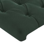 vidaXL Tête de lit à LED Vert foncé 147x16x118/128 cm Velours