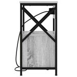 vidaXL Table de nuit avec station de chargement 2 Pièces Sonoma gris