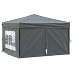 vidaXL Tente de réception pliable avec parois Anthracite 3x3 m