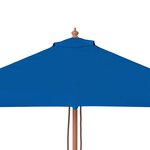 vidaXL Parasol de jardin avec mât en bois bleu 150x200 cm