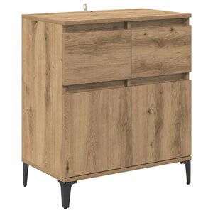 vidaXL Buffet Chêne artisanal 60 x 35 x 70 cm Bois d'ingénierie et fer