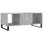 vidaXL Table basse gris béton 102x50x40 cm bois d'ingénierie