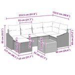 vidaXL Ensemble de canapé de jardin avec coussin 7 Pièces Noir polyrotin