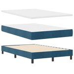 vidaXL Lit à ressort LED avec matelas Bleu foncé 120 x 190 cm Velours