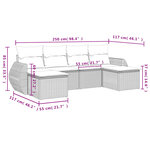 vidaXL Salon de jardin 6 Pièces avec coussins marron résine tressée