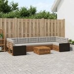 vidaXL Ensemble de canapés d'extérieur 8 Pièces Naturel et gris clair