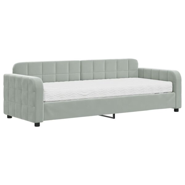 vidaXL Lit de jour avec matelas gris clair 80x200 cm velours