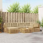 vidaXL Ensemble de canapés d'extérieur 7 Pièces Blanc et Beige