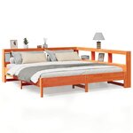 vidaXL Lit bibliothèque sans matelas cire marron 200x200 cm pin massif