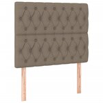 vidaXL Sommier à lattes de lit avec matelas Taupe 90x200 cm Tissu
