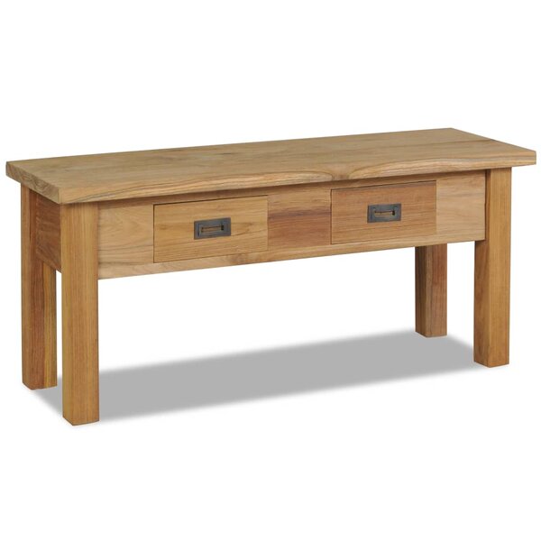 Banc banquette d'entrée 90 x 30 x 40 cm teck massif 02_0011018