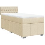 vidaXL Sommier à lattes de lit et matelas Crème 90x190 cm Tissu
