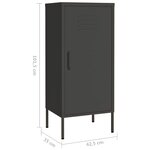vidaXL Armoire de rangement Anthracite 42 5x35x101 5 cm Acier