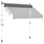 vidaXL Auvent rétractable manuel Gris clair 250 cm