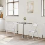 vidaXL Chaise pliante 2 pc Simili cuir Blanc 48 x 43 5 x 81 cm