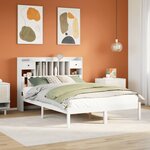 vidaXL Lit bibliothèque sans matelas blanc 140x190 cm bois pin massif