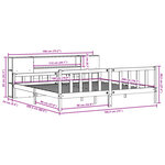 vidaXL Lit bibliothèque sans matelas cire marron 180x200cm bois massif