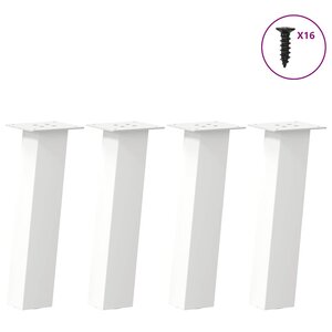 vidaXL Pieds de table basse 4 pièces Blanc 30 cm Acier