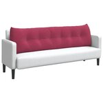 vidaXL Coussin de Dos Bordeaux 180 x 24 x 50 cm Velours