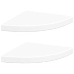 vidaXL Étagères d'angle flottantes 2 pièces Blanc 35x35x3 8 cm MDF