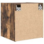 vidaXL Table de chevet murale chêne fumé 38x34x40 cm