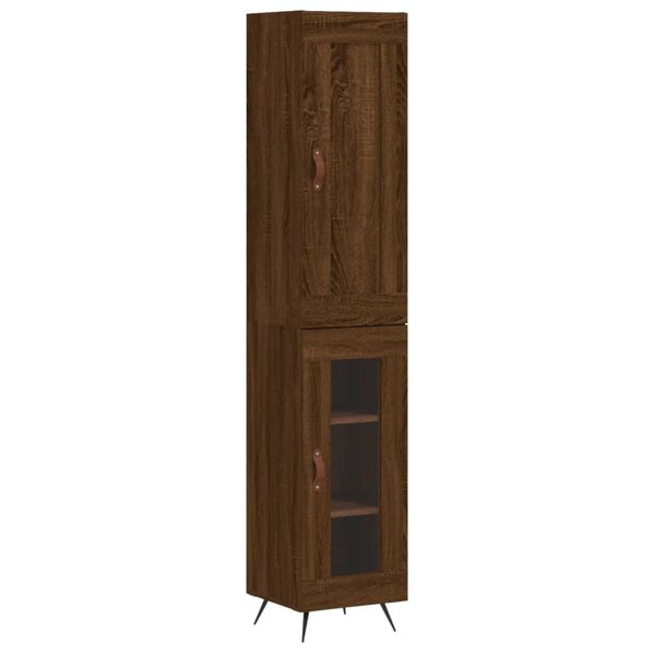 vidaXL Buffet haut Chêne marron 34 5x34x180 cm Bois d'ingénierie