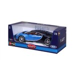 BBURAGO Voiture de collection en métal Bugatti Chiron bleue a l'échelle 1/18eme