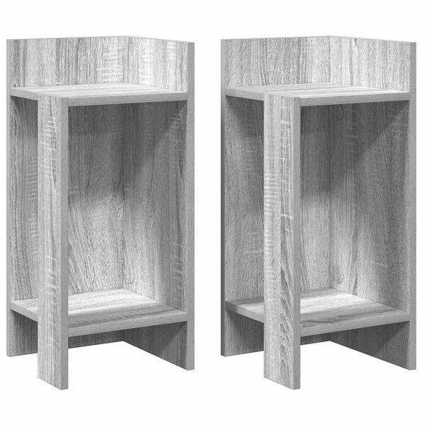 vidaXL Tables d'appoint 2 Pièces avec étagère sonoma gris 25 5x27x60 cm