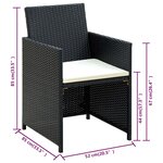 Vidaxl salon de jardin 4 pièces avec coussins résine tressée noir