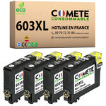 603XL - 4 cartouches compatibles pour Epson 603 XL - 4 noir - COMETE