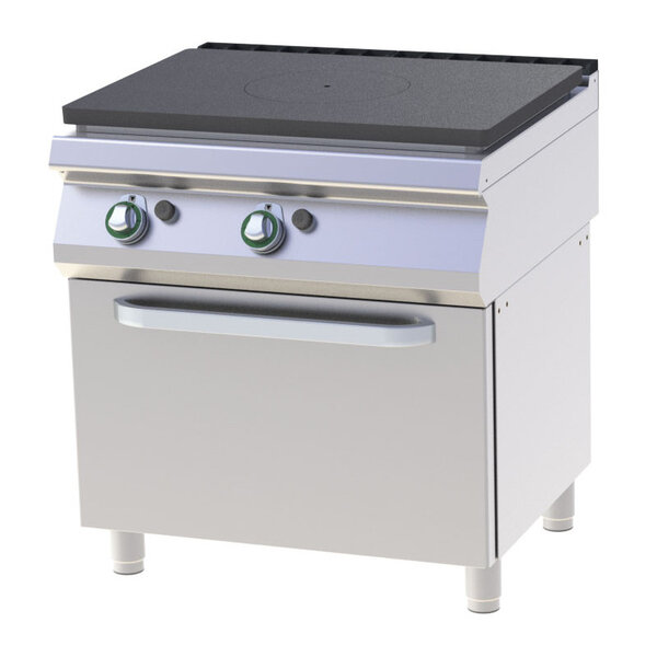 Fourneau gaz plaque coup de feu sur four gaz statique gn 2/1 - 16 8 kw -  -  800x730x900mm