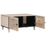 vidaXL Table basse Beige 80 x 50 x 40 cm bois de manguier massif