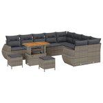 vidaXL Ensemble de canapé de jardin 12 Pièces Gris 90 x 55 x 71 cm