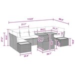 vidaXL Ensemble de salle à manger pour jardin 8 Pièces Noir  Marron